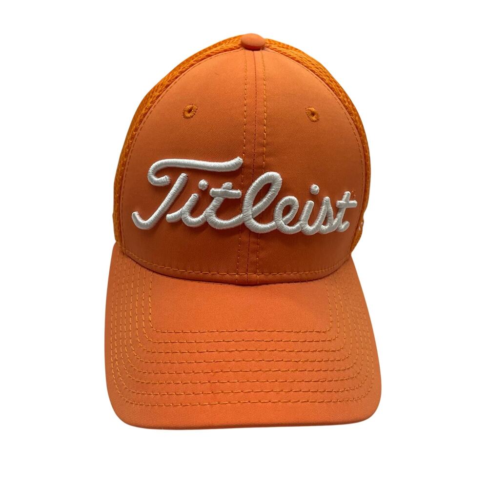 Titleist Pro V1 FJ Orange Fitted Stretch Golf Hat Cap Size Small-Medium